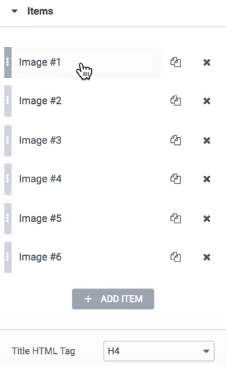 items tab add images