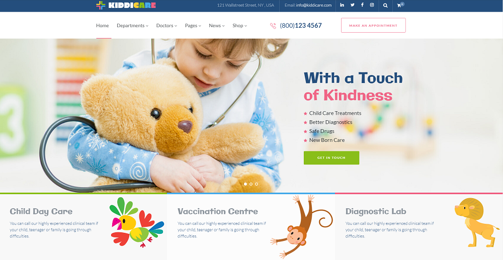 KiddiCare - Pediatric Clinic WordPress Theme