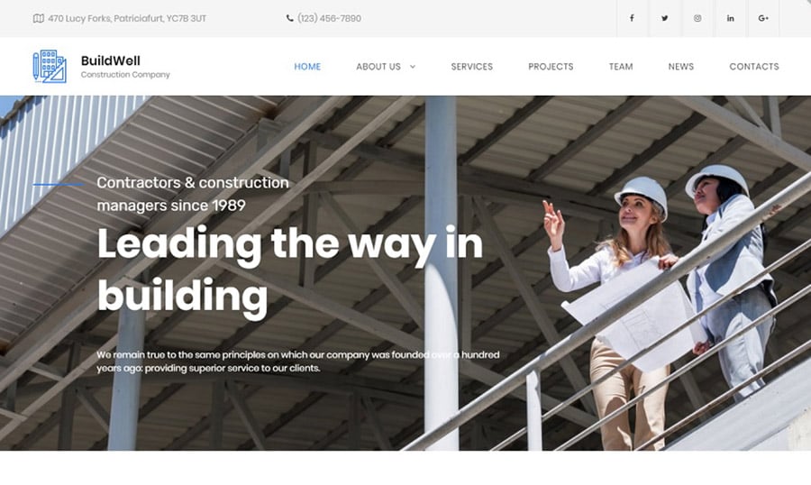 BuildWell Construction Company Premium MotoCMS 3 Template