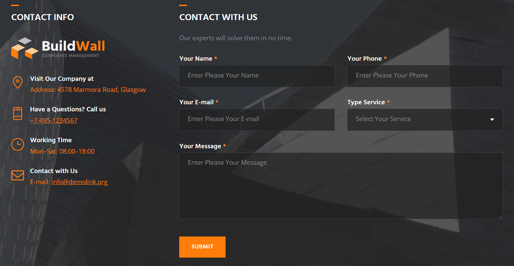 buildwall contact form