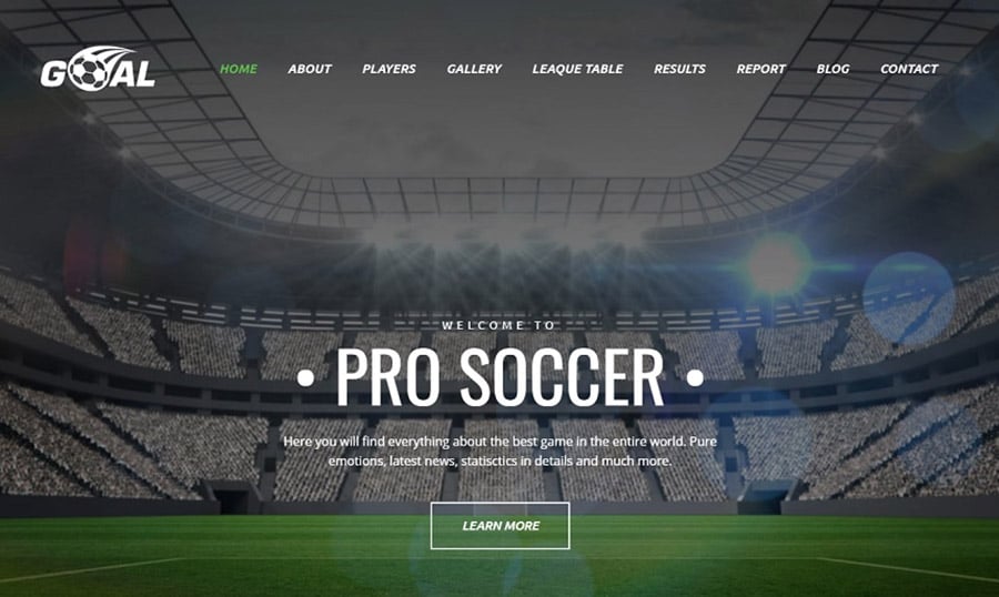 Soccer Club Premium MotoCMS 3 Template