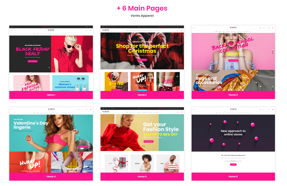 6 main pages