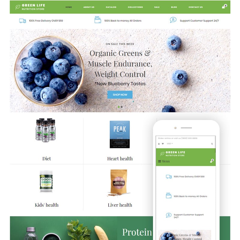 Nutrition Responsive Simple Shopify Theme