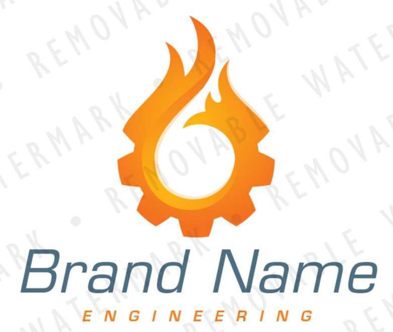 burning cogwheel logo template