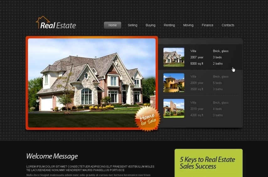 Free HTML5 Template - Real Estate Website