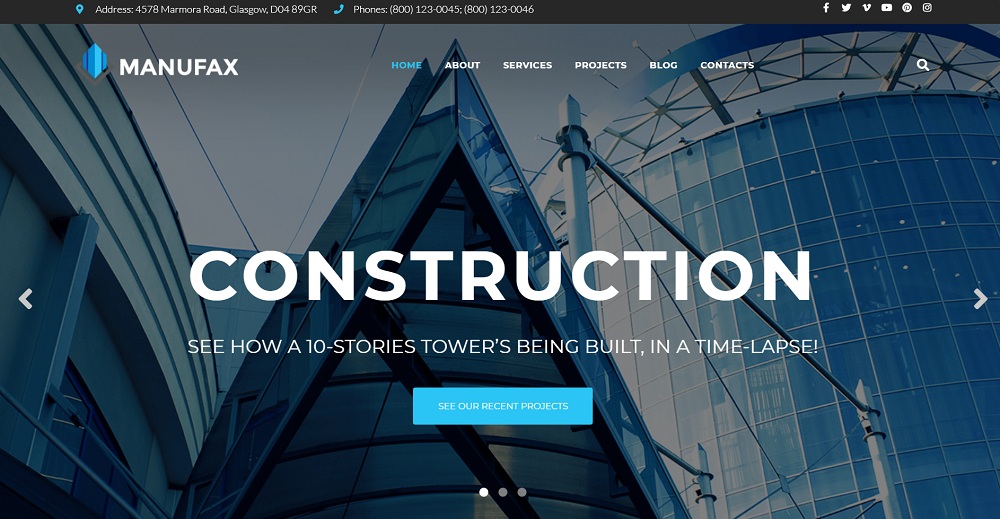 Manufax - Construction Multipurpose Creative Elementor WordPress Theme