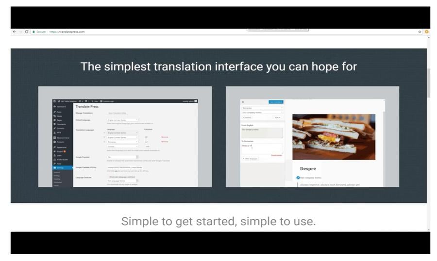 TranslatePress plugin user interface view