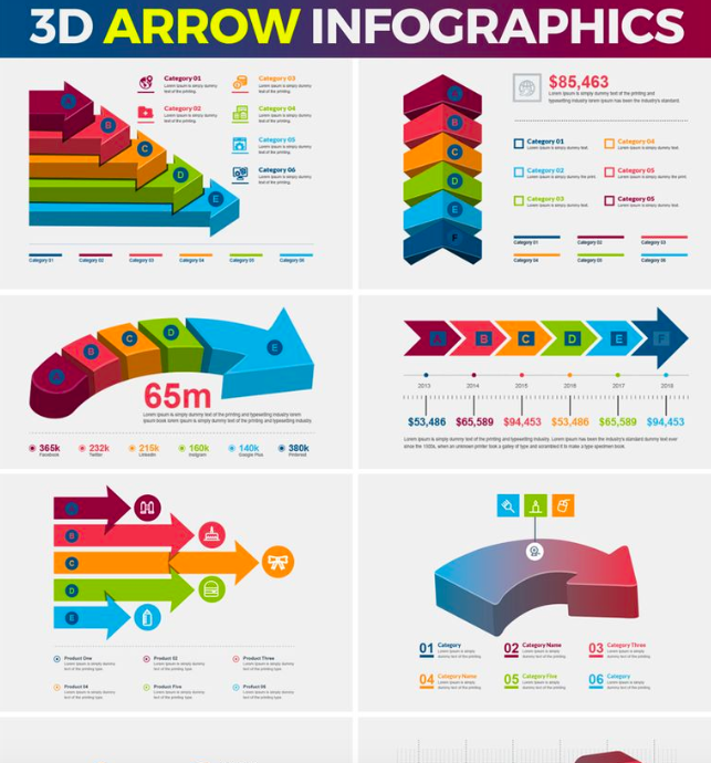3D Arrow - Infographic Elements