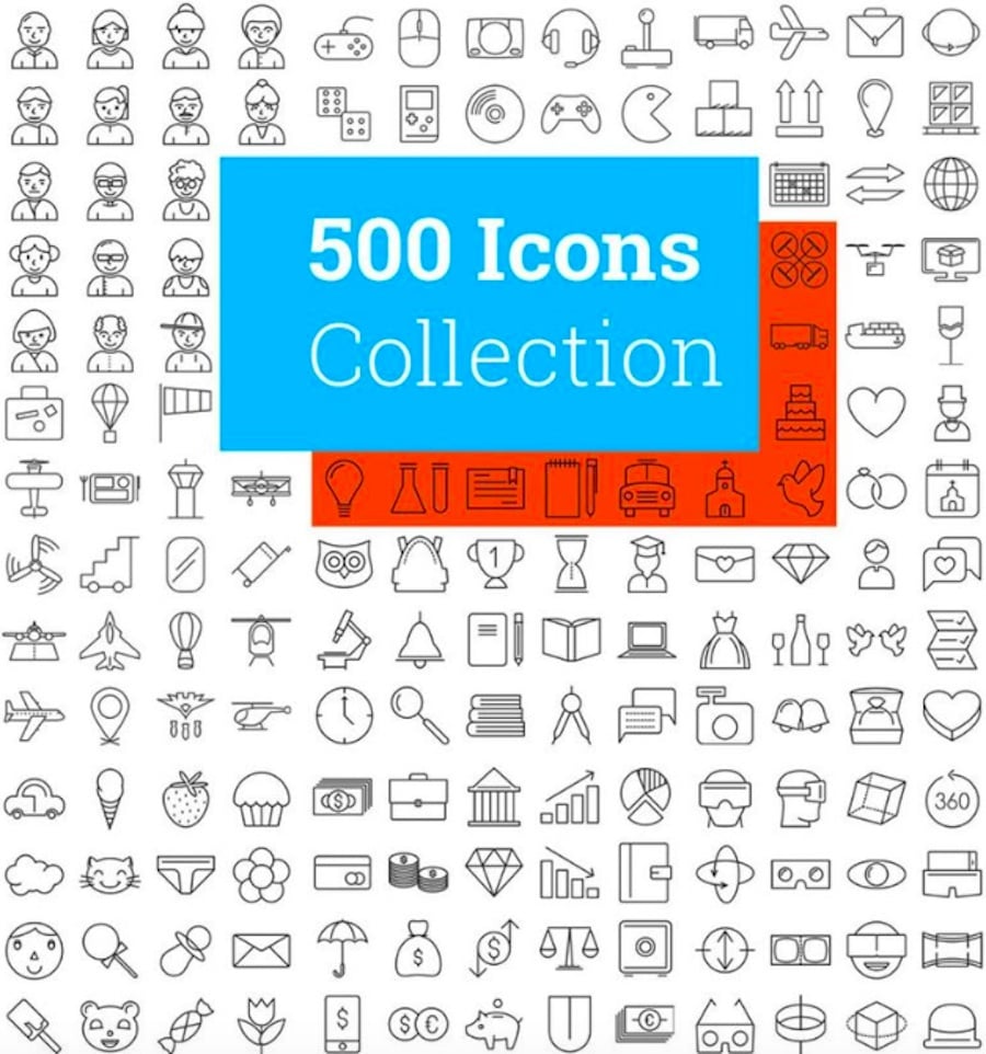 500 Modern Iconset Template