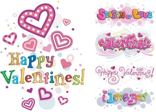 happy valentine day wordart vector