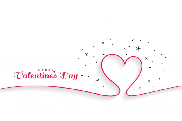 minimal line hearts valentines day background