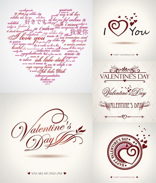 valentine day wordart graphics vector