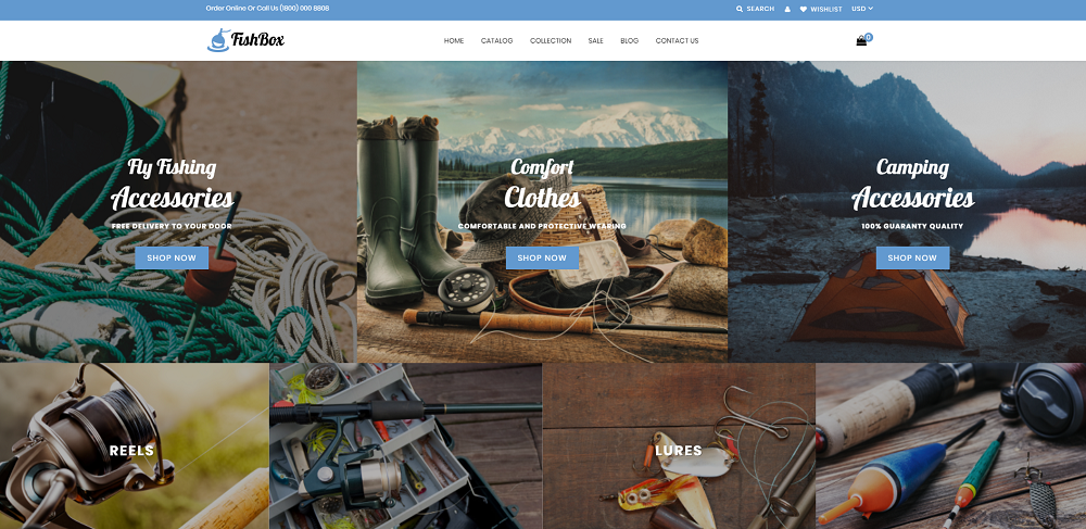 FishBox - Attractive Fishing & Hunting Store Shopify Theme