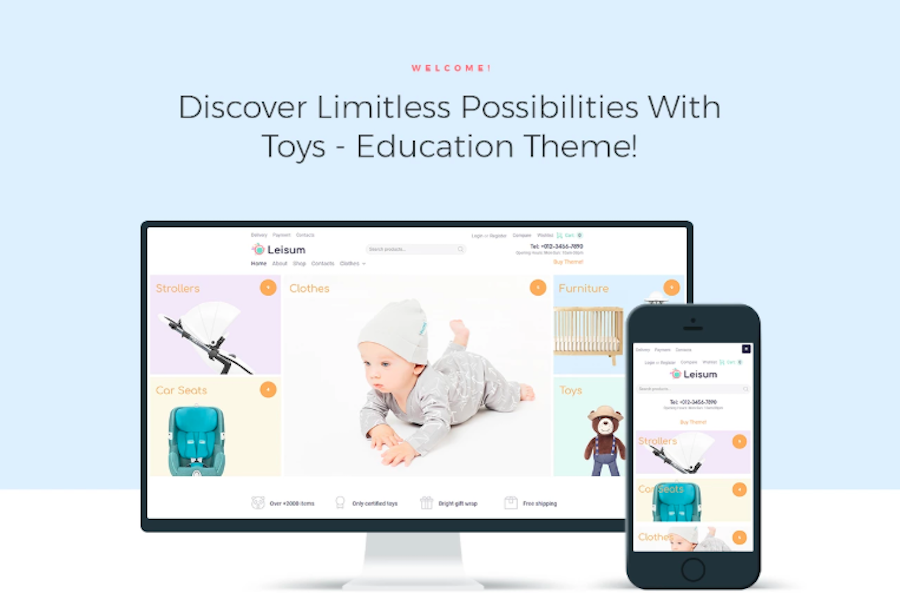 Leisum - Kids Store ECommerce Minimal Elementor WooCommerce Theme