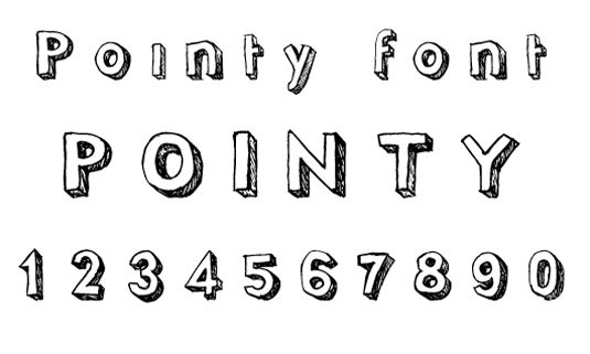 Pointy font.
