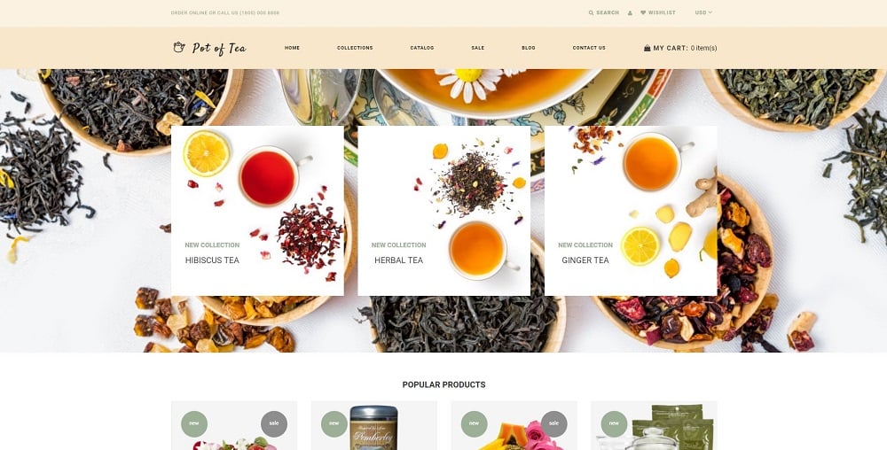 Pot of Tea - Tea Shop Multipage Clean Shopify Theme