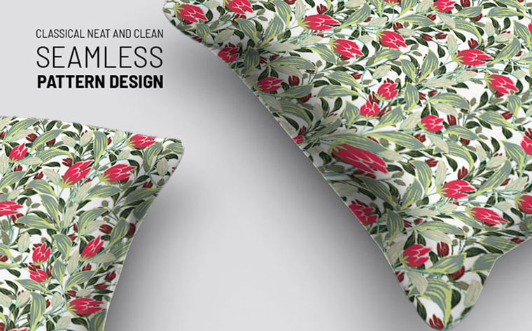 Beautiful flowers on branches repeat design Pattern.
