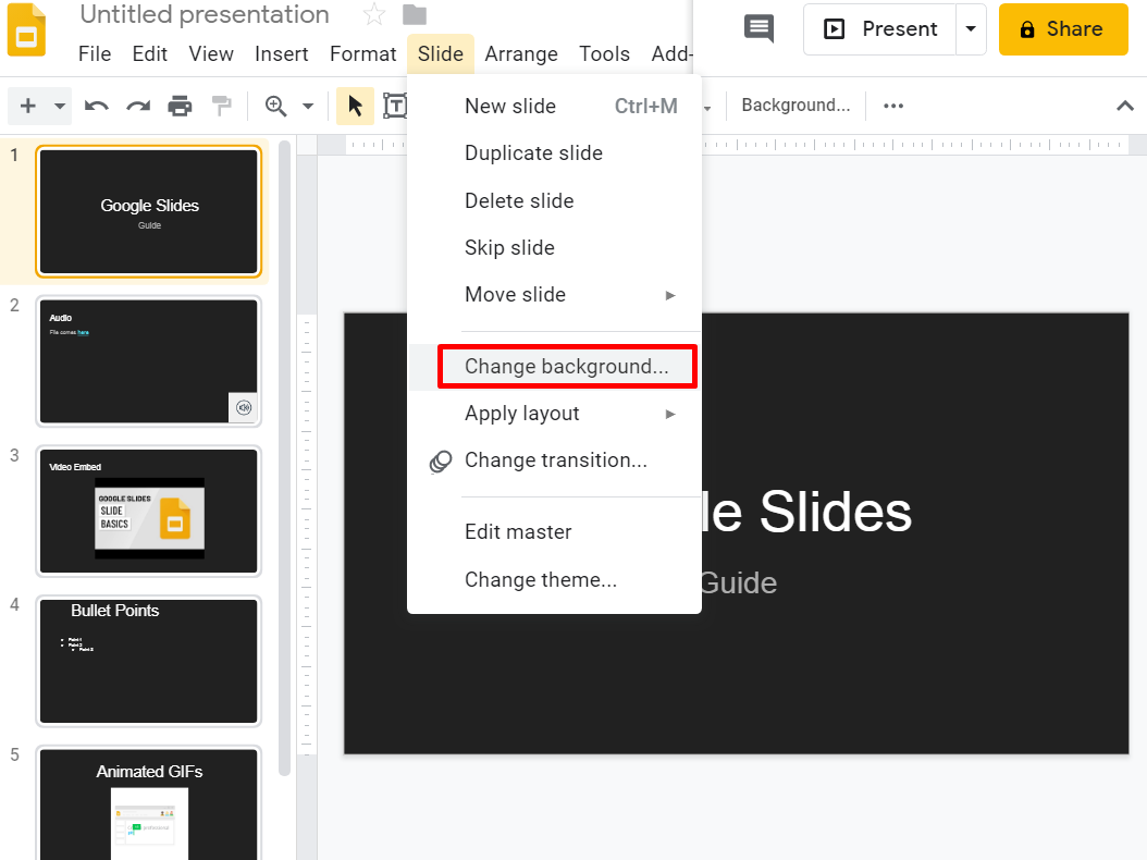 premade google slides presentation