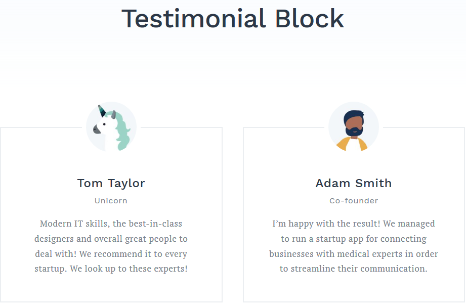 getwid testimonials block