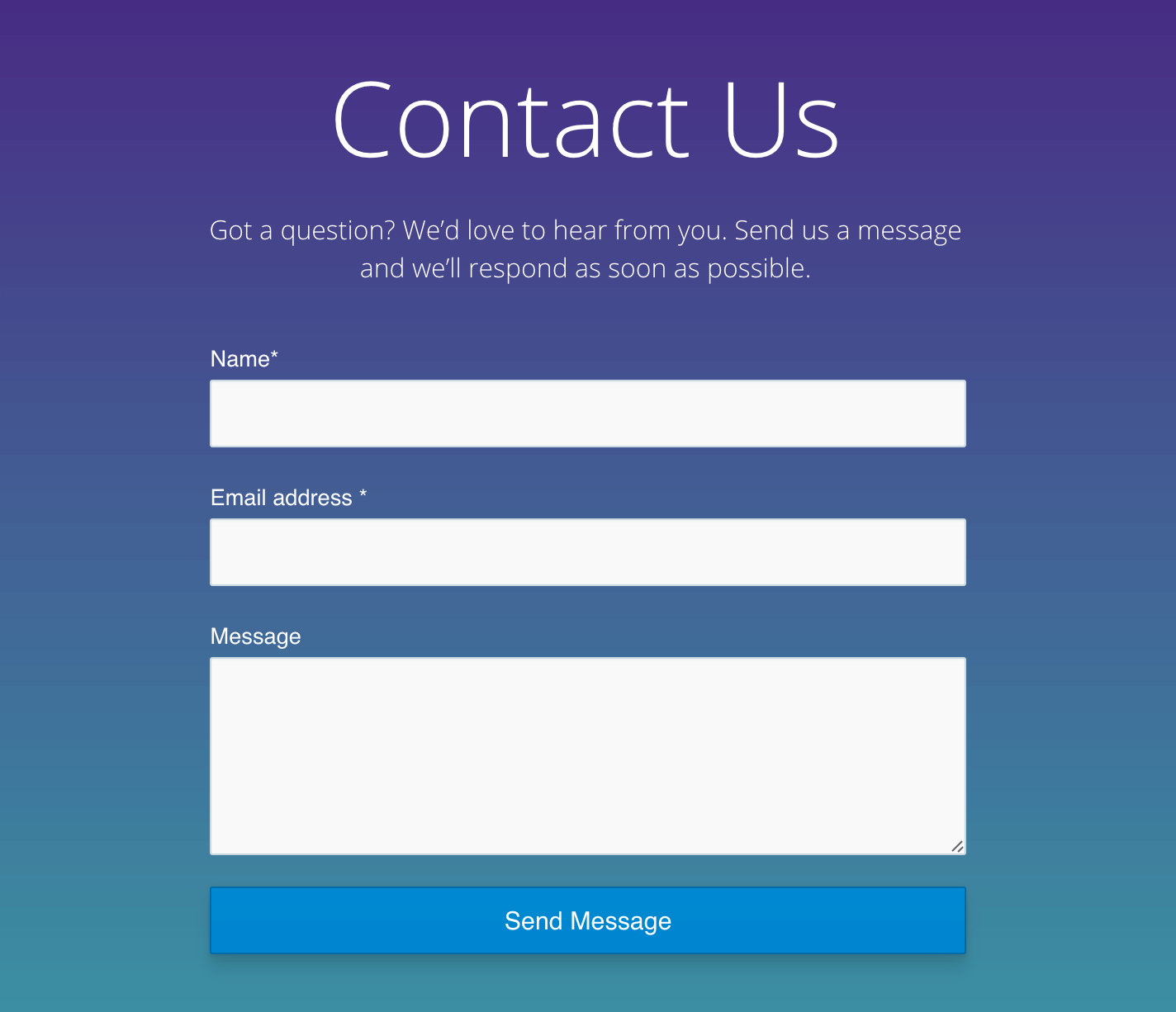 Simple Contact Form Example