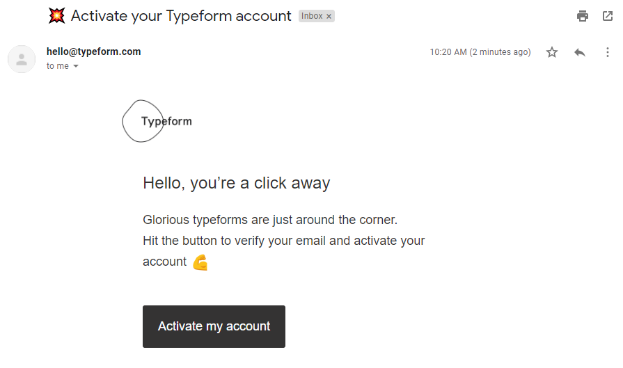 typeform account