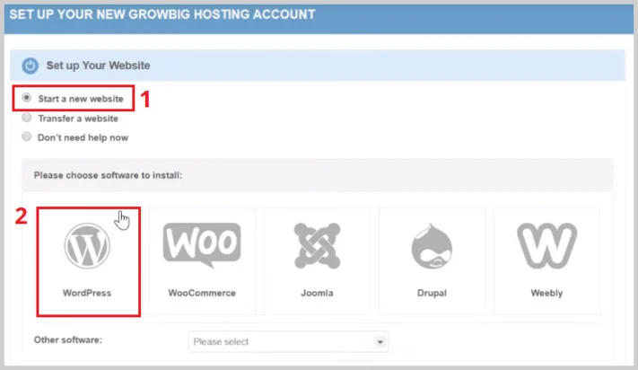 set up your hosting account