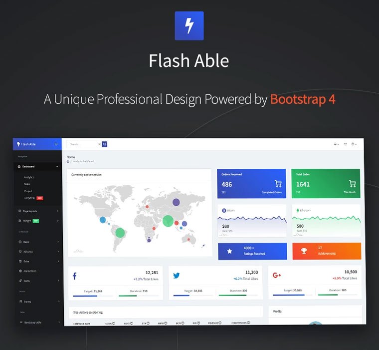 Flash Able Bootstrap 4 Admin Template.
