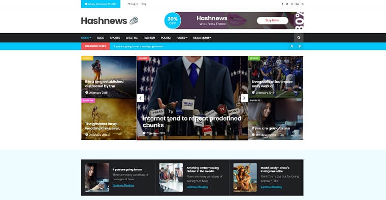 HashNews - Magazine & Newspaper WordPress Theme