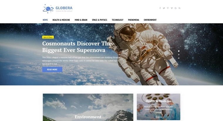 Science News Portal & Magazine WordPress Theme