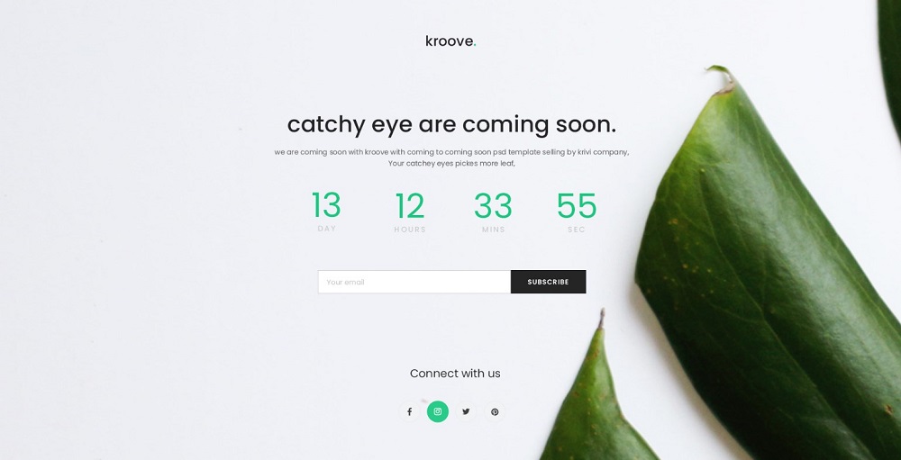 Kroove - Coming Soon PSD Template