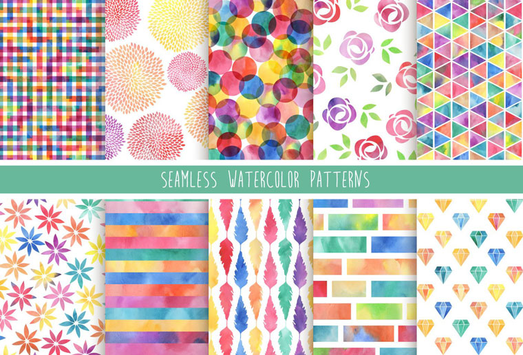DIY Watercolor Collection Background.
