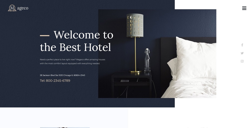 Mageco - Hotel Multipurpose Minimal Elementor WordPress Themes-theme