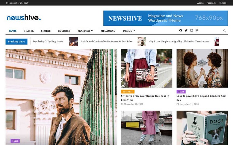 Newshive- Creative, Flexible Magazine, News Portal & Blog WordPress Theme.