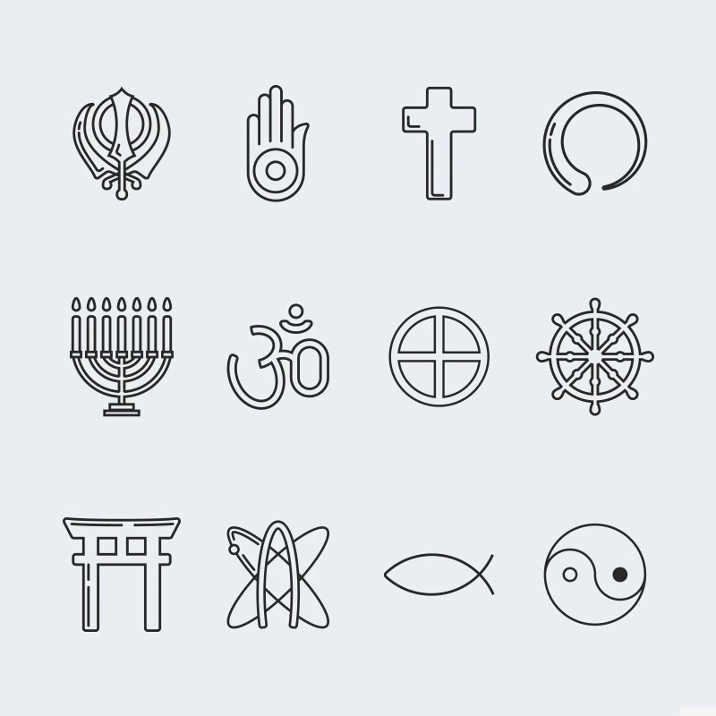 Religion vector icon set vol. 3 Iconset Template.