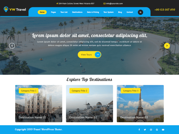 website tourism themes