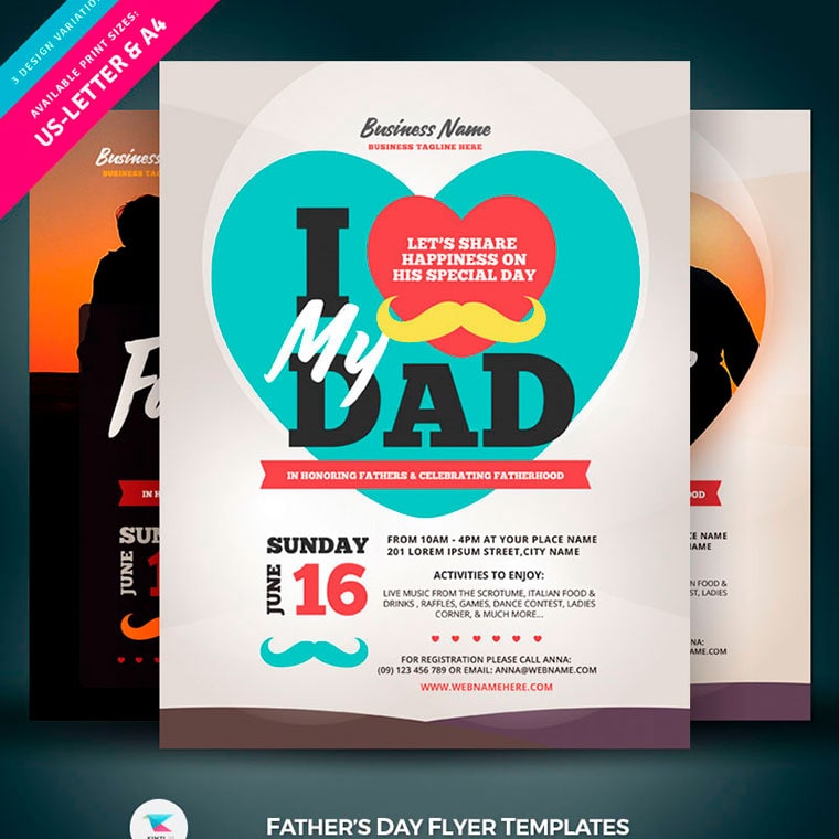 Father's Day Flyer Corporate Identity Template by Kinzi2