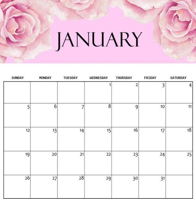 30 Free January 2020 Calendar Templates