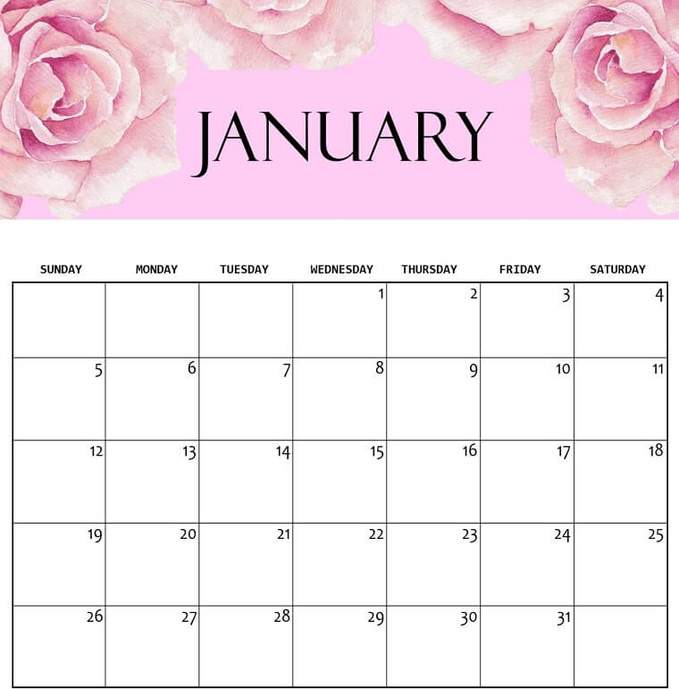 january 2020 calendar.