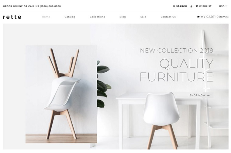 rette - Furniture Multipage Minimalistic Shopify Theme