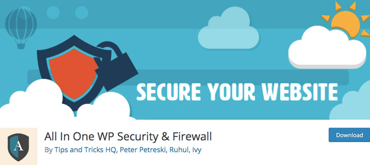 WordPress plugin All In One WP Security & Firewall.