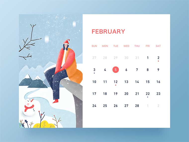 February calendar.