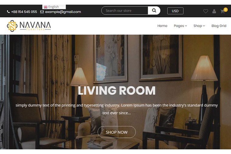 Navana Furniture - Interior Shopify Theme.