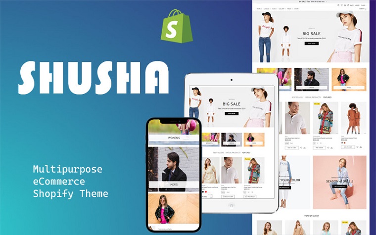 Multipurpose Shusha Shopify theme.