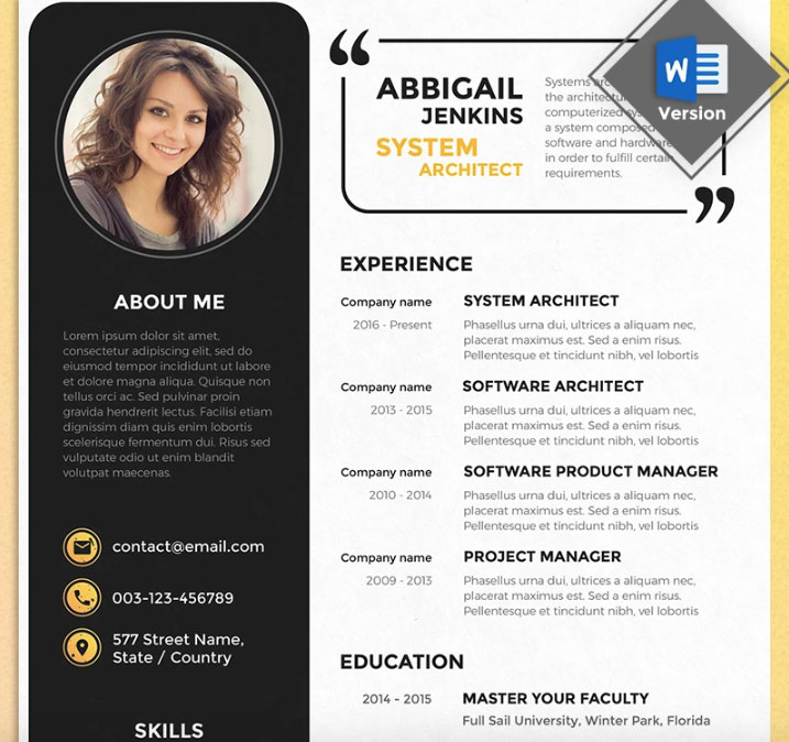 Abbigail Jenkins - System Architect Resume Template.
