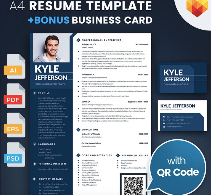 Kyle Jefferson - Businessman, Manager and Consultant Resume Template.