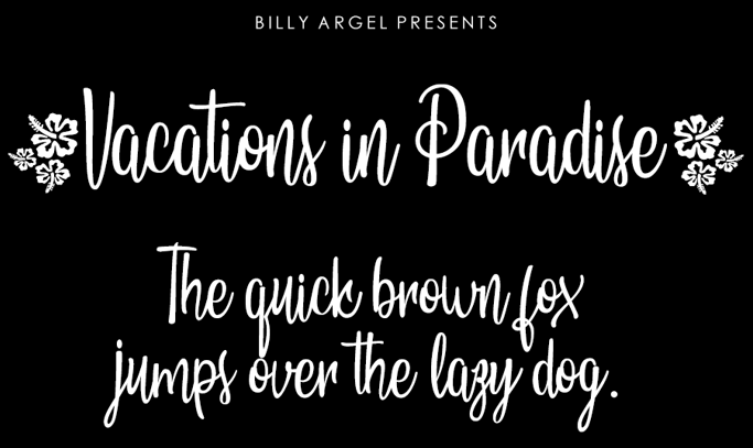 vacations in Paradise Personal beach Font