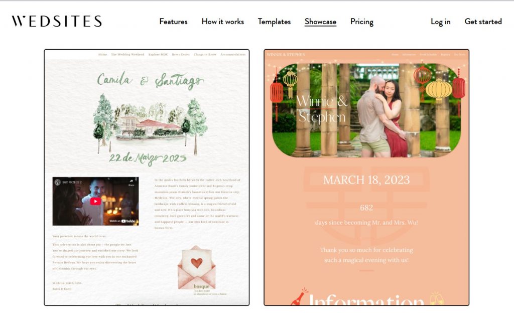 WedSites main page screenshot