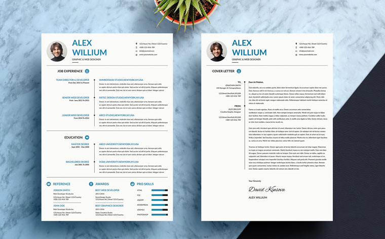 Clean and Modern v02 Resume Template.