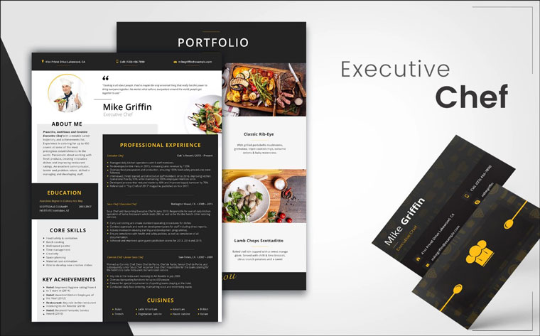 Mike Griffin - Executive Chef Resume Template.