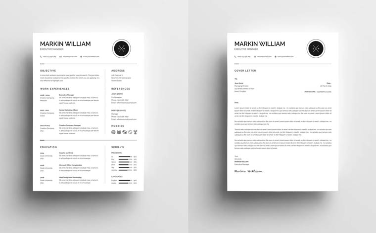 Markin William Minimal Resume Template.